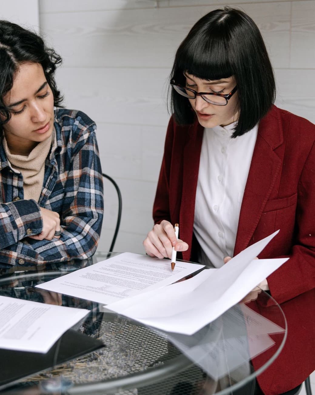 Reviewing partnership terms together across a table